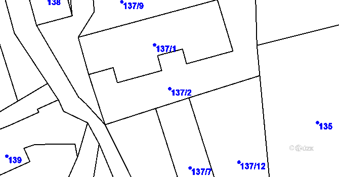 Parcela st. 137/2 v KÚ Stanislavice, Katastrální mapa