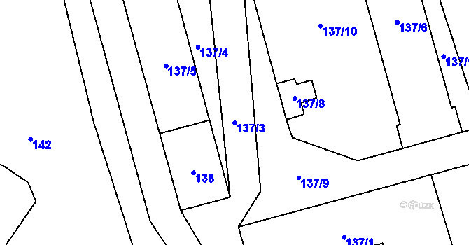 Parcela st. 137/3 v KÚ Stanislavice, Katastrální mapa