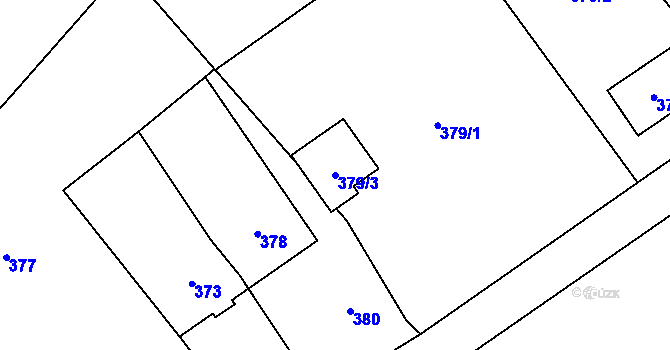 Parcela st. 379/3 v KÚ Stanislavice, Katastrální mapa