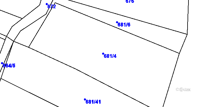 Parcela st. 681/4 v KÚ Stanislavice, Katastrální mapa