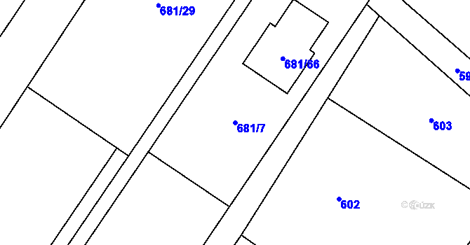 Parcela st. 681/7 v KÚ Stanislavice, Katastrální mapa