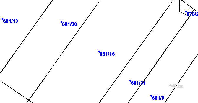 Parcela st. 681/15 v KÚ Stanislavice, Katastrální mapa