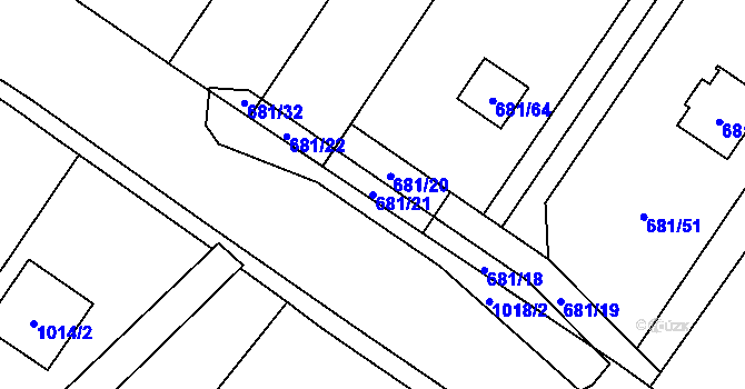 Parcela st. 681/21 v KÚ Stanislavice, Katastrální mapa