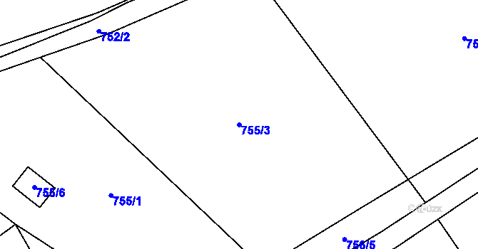 Parcela st. 755/3 v KÚ Stanislavice, Katastrální mapa