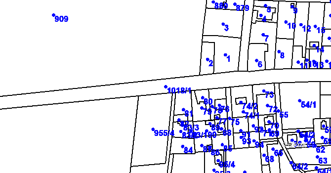 Parcela st. 1018/1 v KÚ Stanislavice, Katastrální mapa