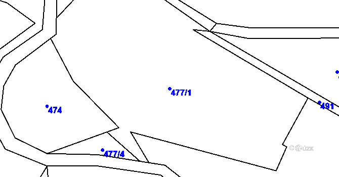 Parcela st. 477/1 v KÚ Stanislavice, Katastrální mapa