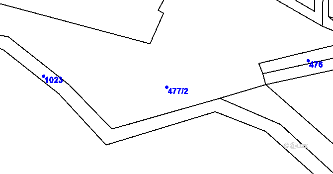 Parcela st. 477/2 v KÚ Stanislavice, Katastrální mapa