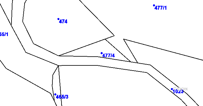 Parcela st. 477/4 v KÚ Stanislavice, Katastrální mapa