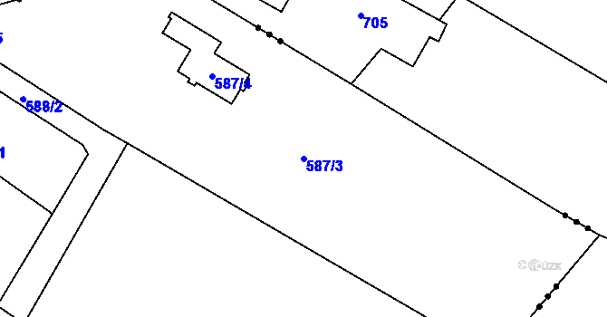 Parcela st. 587/3 v KÚ Stanislavice, Katastrální mapa