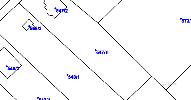 Parcela st. 547/1 v KÚ Stanislavice, Katastrální mapa