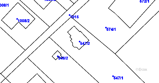 Parcela st. 547/2 v KÚ Stanislavice, Katastrální mapa