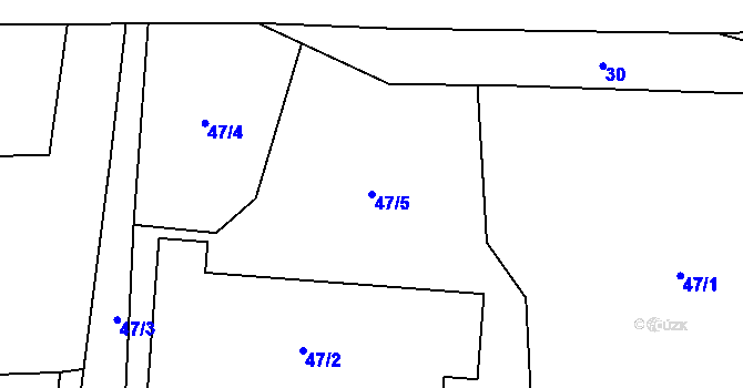 Parcela st. 47/5 v KÚ Stanislavice, Katastrální mapa