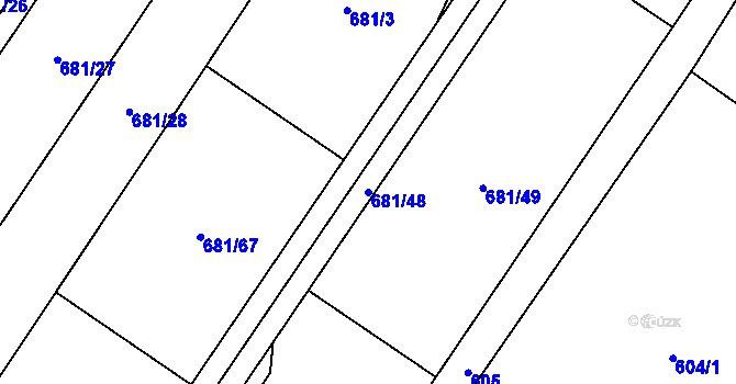 Parcela st. 681/48 v KÚ Stanislavice, Katastrální mapa