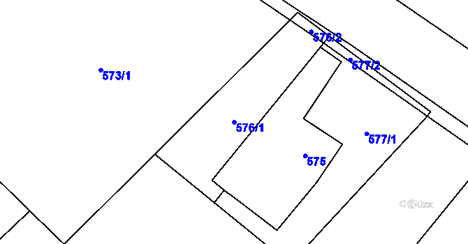 Parcela st. 576/1 v KÚ Stanislavice, Katastrální mapa