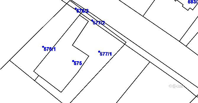 Parcela st. 577/1 v KÚ Stanislavice, Katastrální mapa