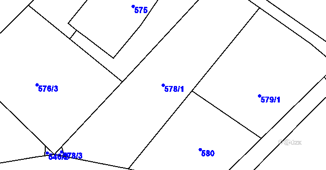 Parcela st. 578/1 v KÚ Stanislavice, Katastrální mapa