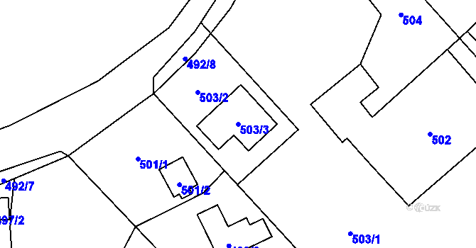 Parcela st. 503/3 v KÚ Stanislavice, Katastrální mapa