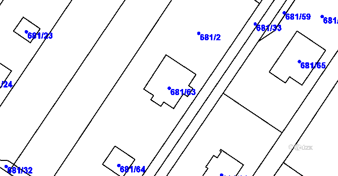 Parcela st. 681/63 v KÚ Stanislavice, Katastrální mapa