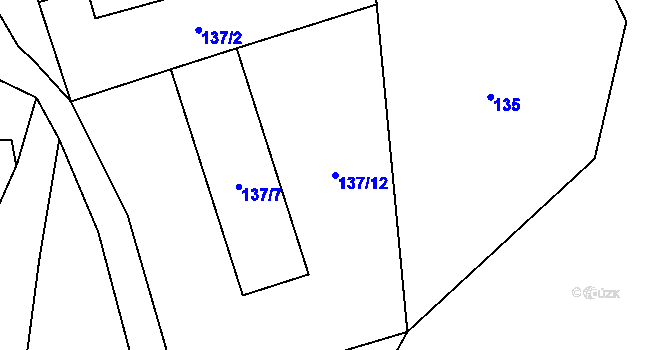 Parcela st. 137/12 v KÚ Stanislavice, Katastrální mapa
