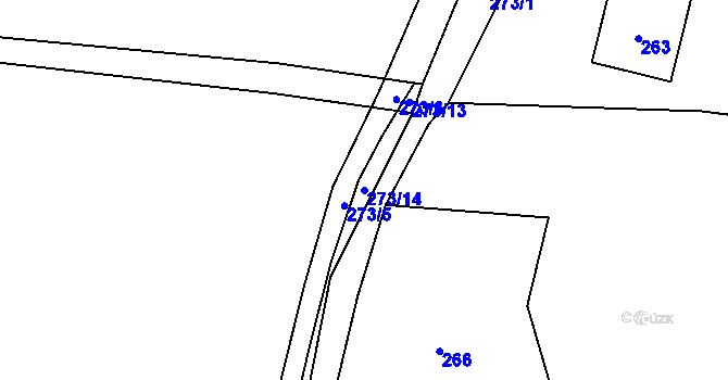 Parcela st. 273/14 v KÚ Stanislavice, Katastrální mapa