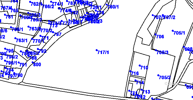 Parcela st. 717/1 v KÚ Stanislavice, Katastrální mapa