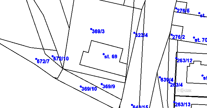 Parcela st. 69 v KÚ Staňkov, Katastrální mapa