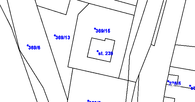 Parcela st. 239 v KÚ Staňkov, Katastrální mapa