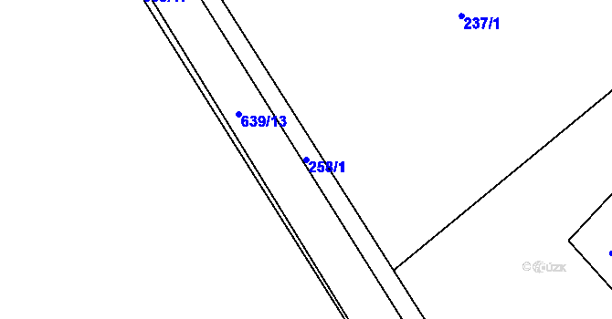 Parcela st. 258/1 v KÚ Staňkov, Katastrální mapa