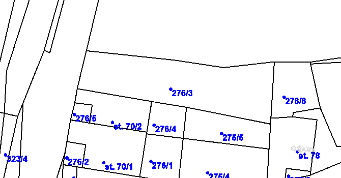 Parcela st. 276/3 v KÚ Staňkov, Katastrální mapa