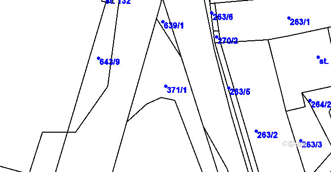 Parcela st. 371/1 v KÚ Staňkov, Katastrální mapa