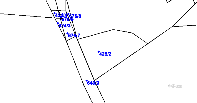 Parcela st. 425/2 v KÚ Staňkov, Katastrální mapa