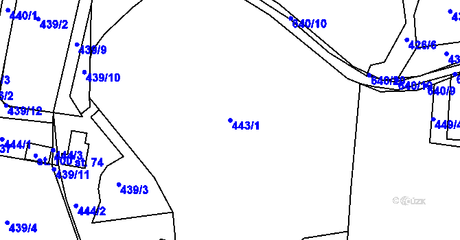 Parcela st. 443/1 v KÚ Staňkov, Katastrální mapa
