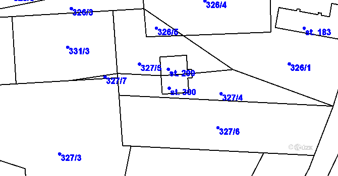 Parcela st. 300 v KÚ Staňkov, Katastrální mapa