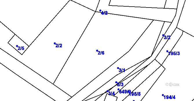 Parcela st. 2/6 v KÚ Staňkov, Katastrální mapa