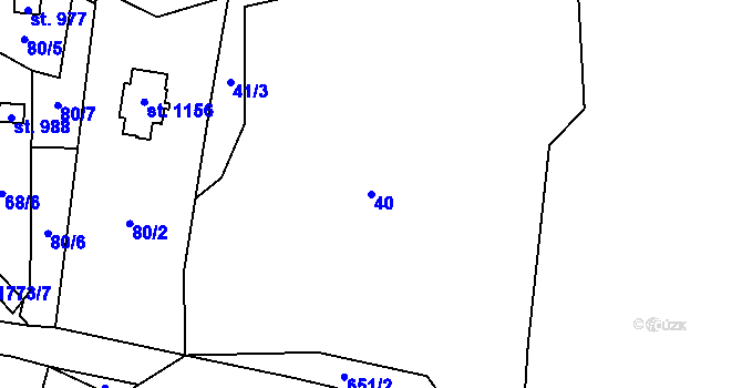 Parcela st. 40 v KÚ Staňkov, Katastrální mapa