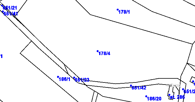 Parcela st. 178/4 v KÚ Staňkov, Katastrální mapa