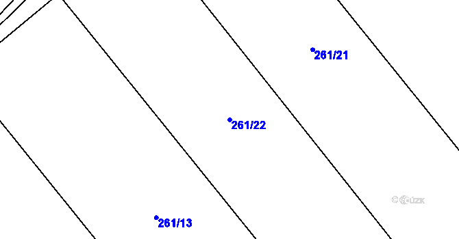 Parcela st. 261/22 v KÚ Staňkov, Katastrální mapa
