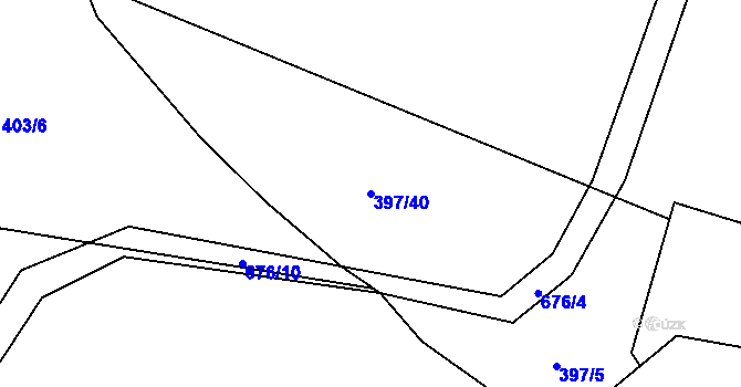 Parcela st. 397/40 v KÚ Staňkov, Katastrální mapa