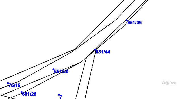 Parcela st. 651/44 v KÚ Staňkov, Katastrální mapa