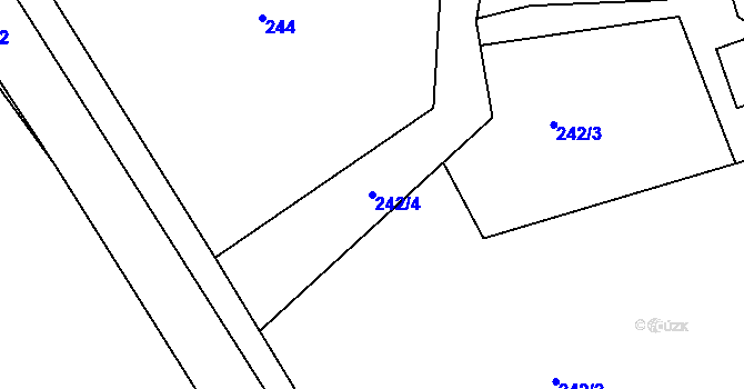 Parcela st. 242/4 v KÚ Staňkov, Katastrální mapa