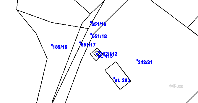 Parcela st. 212/112 v KÚ Staňkov, Katastrální mapa