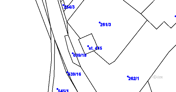 Parcela st. 415 v KÚ Staňkov, Katastrální mapa