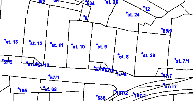 Parcela st. 9 v KÚ Krchleby u Staňkova, Katastrální mapa