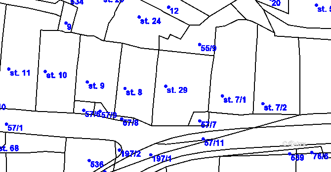 Parcela st. 29 v KÚ Krchleby u Staňkova, Katastrální mapa