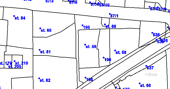 Parcela st. 59 v KÚ Krchleby u Staňkova, Katastrální mapa