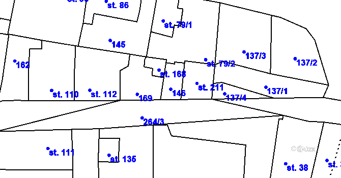 Parcela st. 146 v KÚ Krchleby u Staňkova, Katastrální mapa