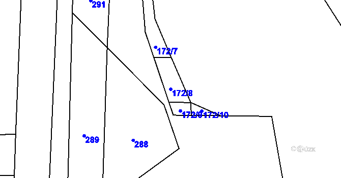 Parcela st. 172/8 v KÚ Krchleby u Staňkova, Katastrální mapa