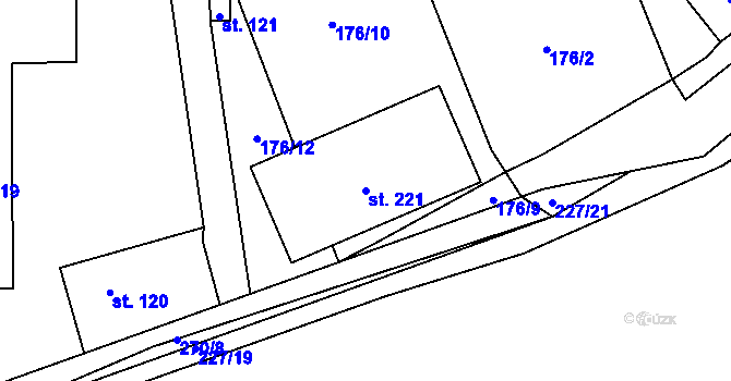 Parcela st. 221 v KÚ Krchleby u Staňkova, Katastrální mapa