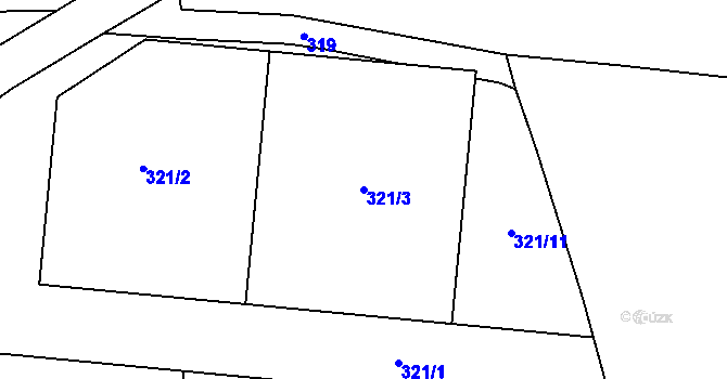 Parcela st. 321/3 v KÚ Krchleby u Staňkova, Katastrální mapa