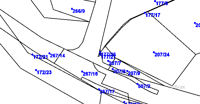 Parcela st. 177/26 v KÚ Krchleby u Staňkova, Katastrální mapa